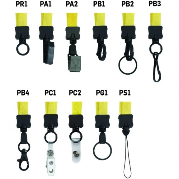Polyester Dye Sublimated Custom Lanyard Attachment Options