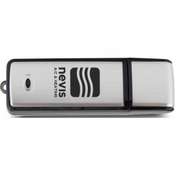 Black Rectangle Translucent Accent Logo USB Drive - 1GB