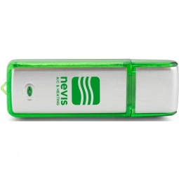 Green Rectangle Translucent Accent Logo USB Drive - 1GB