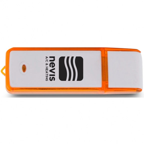 Orange Rectangle Translucent Accent Logo USB Drive - 1GB