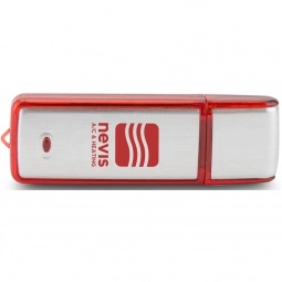 Red Rectangle Translucent Accent Logo USB Drive - 1GB