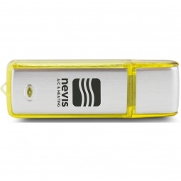 Yellow Rectangle Translucent Accent Logo USB Drive - 1GB