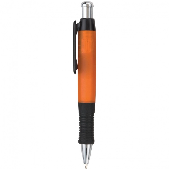 Translucent Orange Translucent Jumbo Custom Imprinted Pen w/ Rubber Grip