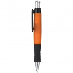 Translucent Orange Translucent Jumbo Custom Imprinted Pen w/ Rubber Grip