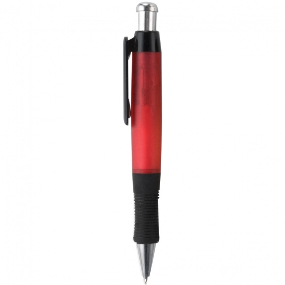 Translucent Red Translucent Jumbo Custom Imprinted Pen w/ Rubber Grip