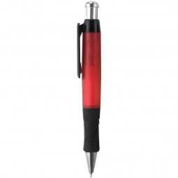 Translucent Red Translucent Jumbo Custom Imprinted Pen w/ Rubber Grip