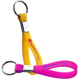 Debossed w/Color Fill Silicone Custom Wristband Keychain