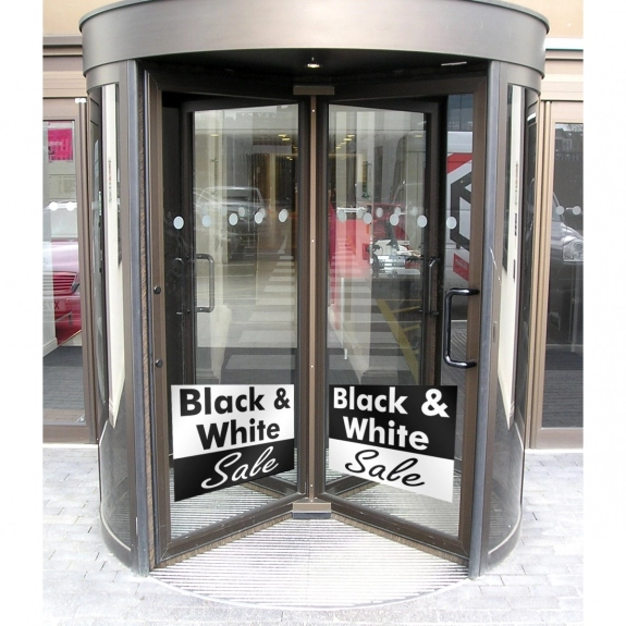 White Full Color Peel-N-Stick Double Sided Window Custom Graphics