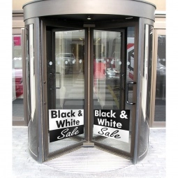 White Full Color Peel-N-Stick Double Sided Window Custom Graphics