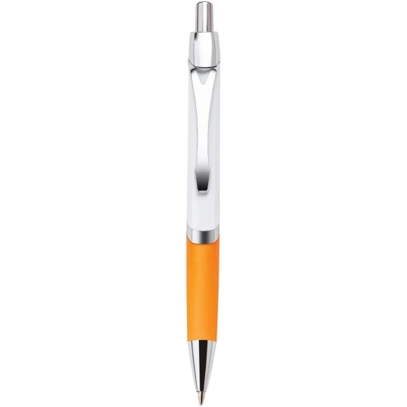 Orange Full Color Ballpoint Custom Pens w/ Rubber Grip