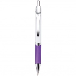 Purple Full Color Ballpoint Custom Pens w/ Rubber Grip