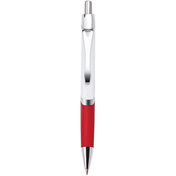 Red Full Color Ballpoint Custom Pens w/ Rubber Grip