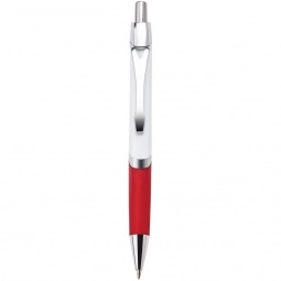 Red Full Color Ballpoint Custom Pens w/ Rubber Grip