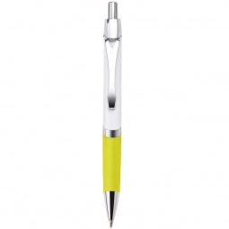 Yellow Full Color Ballpoint Custom Pens w/ Rubber Grip