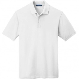 White Port Authority EZCotton Pique Custom Polo Shirt - Men's