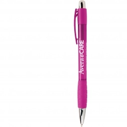 Translucent Promotional Ballpoint Pen w/ Rubber Grip