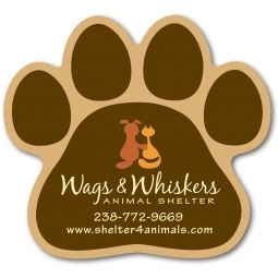 Full Color Specialty Shaped Logo Magnet - Paw Print - 20 mil