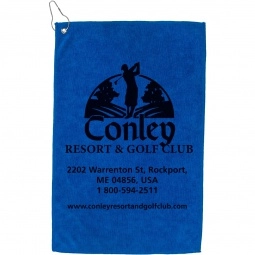 Royal Blue Heavy Duty Microfiber Custom Golf Towel with Metal Grommet