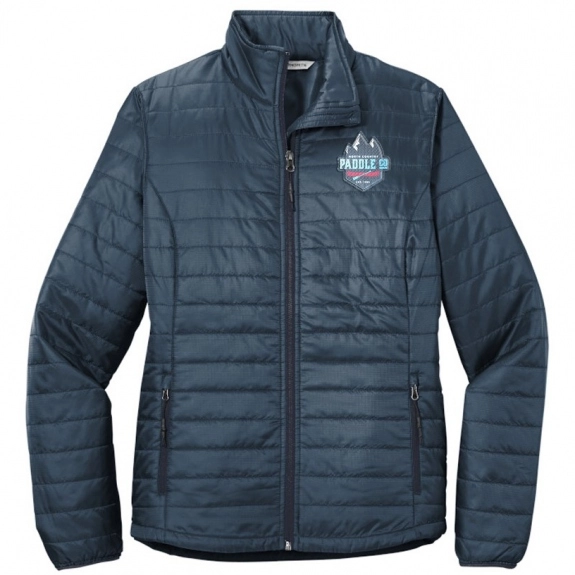 Regatta Blue / River Blue Port Authority Packable Puffy Custom Jackets - Wo