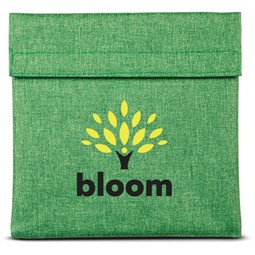 Green Reusable Branded Snack Bag - 6.5"w x 6.5"h