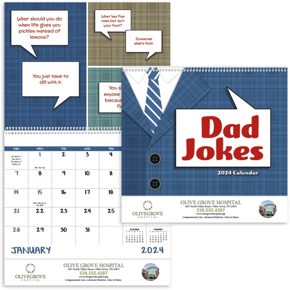 Open - Dad Jokes Spiralbound 13-Month Promotional Calendar