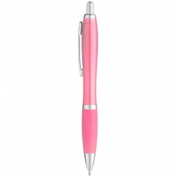 Bubblegum Pink Curvaceous Translucent Ballpoint Custom Pen