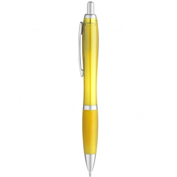 Yellow Curvaceous Translucent Ballpoint Custom Pen