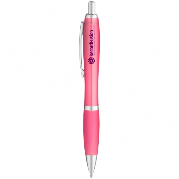 Baby Pink Curvaceous Translucent Ballpoint Custom Pen