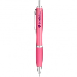 Baby Pink Curvaceous Translucent Ballpoint Custom Pen
