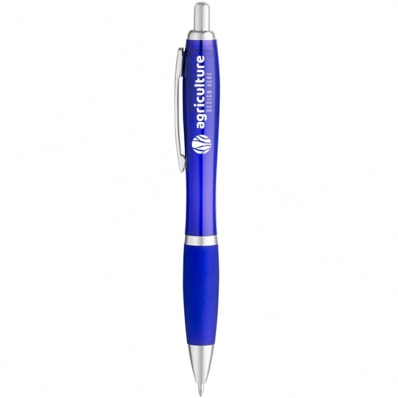 Blue Curvaceous Translucent Ballpoint Custom Pen
