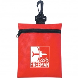 Red Non-Woven Imprinted Zippered Pouch
