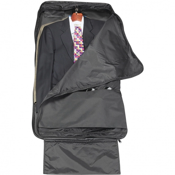 Quadruple Double Promotional Garment Bag - Open