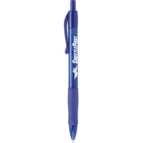 Blue No Slip Grip Click Custom Pen