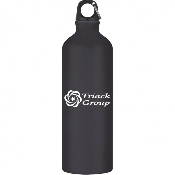 Black Aluminum Promotional Sports Bottle - 25 oz.