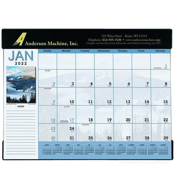 Black - Scenic Custom Desk Pad Calendar