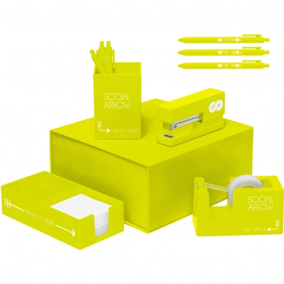 Citron Full Color Vibrant Custom Desk Accessories Set 