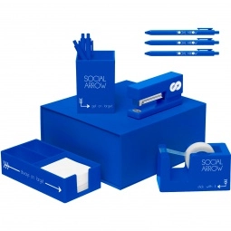 Royal Blue Full Color Vibrant Custom Desk Accessories Set 
