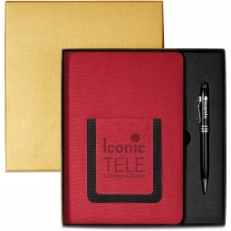 Roma Journal & Executive Stylus Pen Custom Gift Set - Red