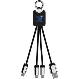 Blue SCX Design&#174; Eco Quatro Promotional Light Up Charging Cable