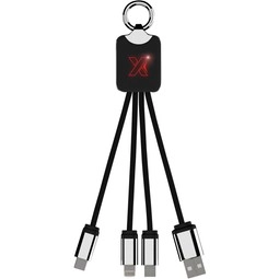 Red SCX Design&#174; Eco Quatro Promotional Light Up Charging Cable