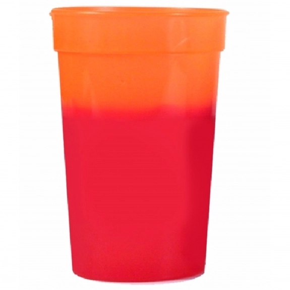 Orange to Red Full Color Mood Color Changing Custom Stadium Cup - 17 oz.