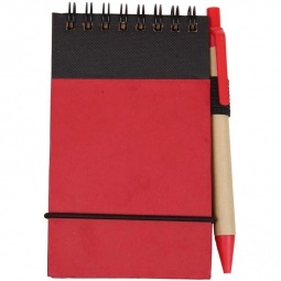 Red Eco-Friendly Recycled Logo Jotter - 3"w x 5.25"h
