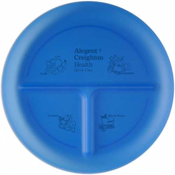Translucent Blue Portion Control Custom Plates