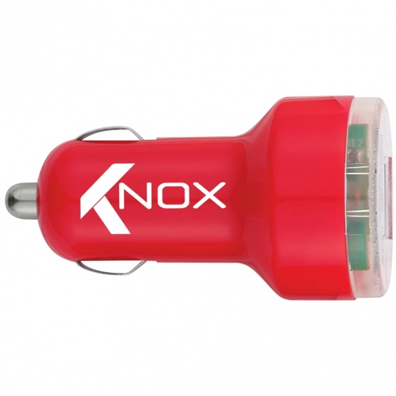 Red Dual USB Custom Car Cell Phone Charger