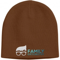 Brown Embroidered Promotional Knit Beanie