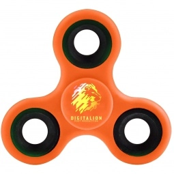 Orange Full Color Fidget Spinner Promotional Stress Reliever