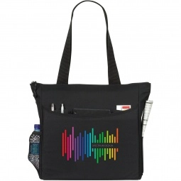 Black Full Color Atchison Carry-All Custom Tote Bags - 17"w x 14"h x 5"d