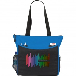 Royal Blue Full Color Atchison Carry-All Custom Tote Bags - 17"w x 14"h x 5