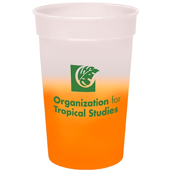 Frosted to Orange Color Changing Mood Custom Stadium Cup - 22 oz.