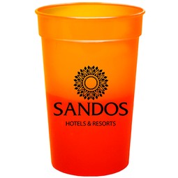Orange to Tropical Red Color Changing Mood Custom Stadium Cup - 22 oz.
